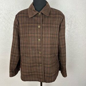 VINTAGE 90s-Y2K Tween Brown Plaid Blazer by Alia